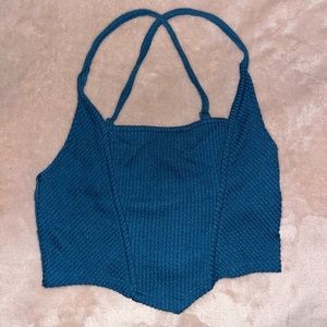 Blue triangular crop tank top🩵